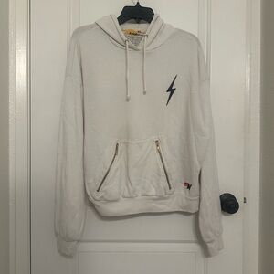 EUC AVIATOR NATION W POCKETS UNISEX HOODIE - WHITE